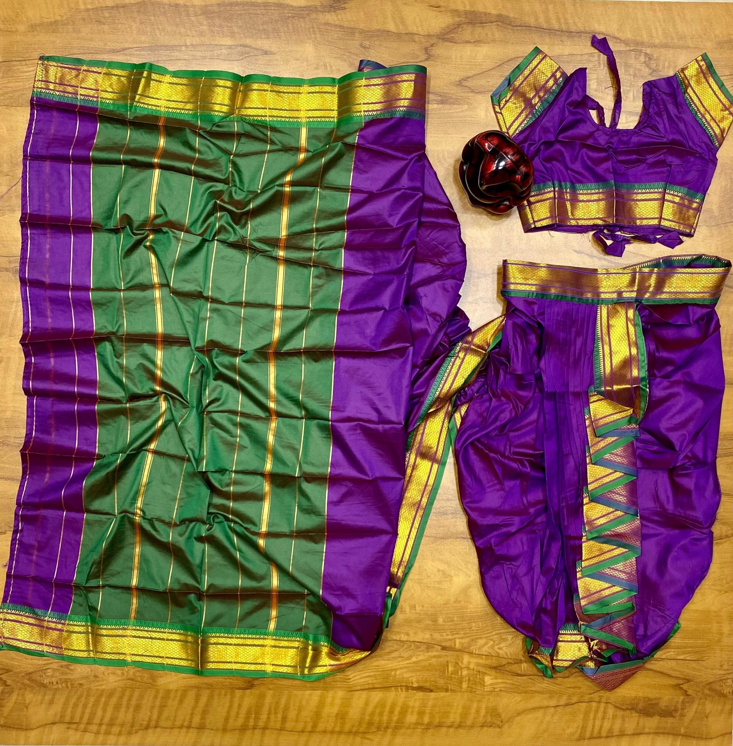 Purple Mahalaxmi gauri readymade nauvari saree Purple Mahalaxmi gauri readymade nauvari saree