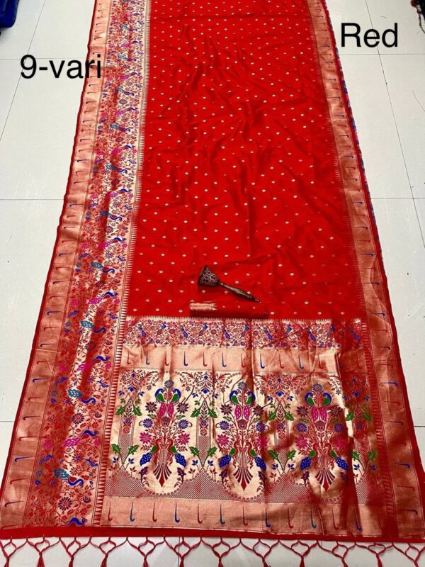 Red 9 Yard Kanchivaram Pethani Silk Saree