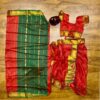 Red Mahalaxmi gauri readymade nauvari saree