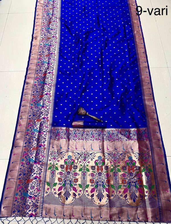 Royal Blue 9 Yard Kanchivaram Pethani Silk Saree