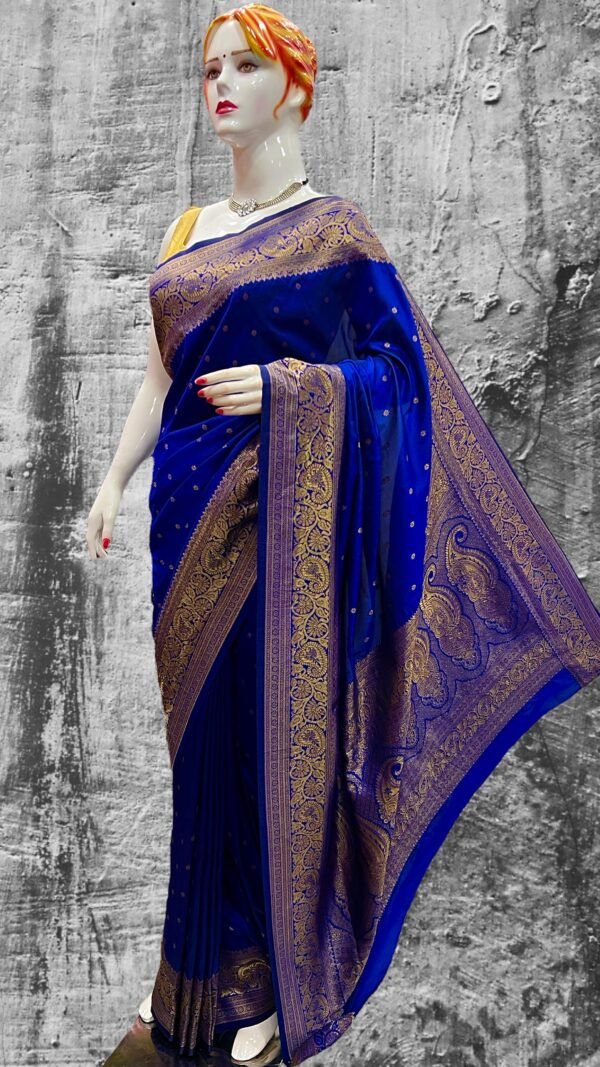 Royal Blue Trending Kanjivaram Paithani Ref