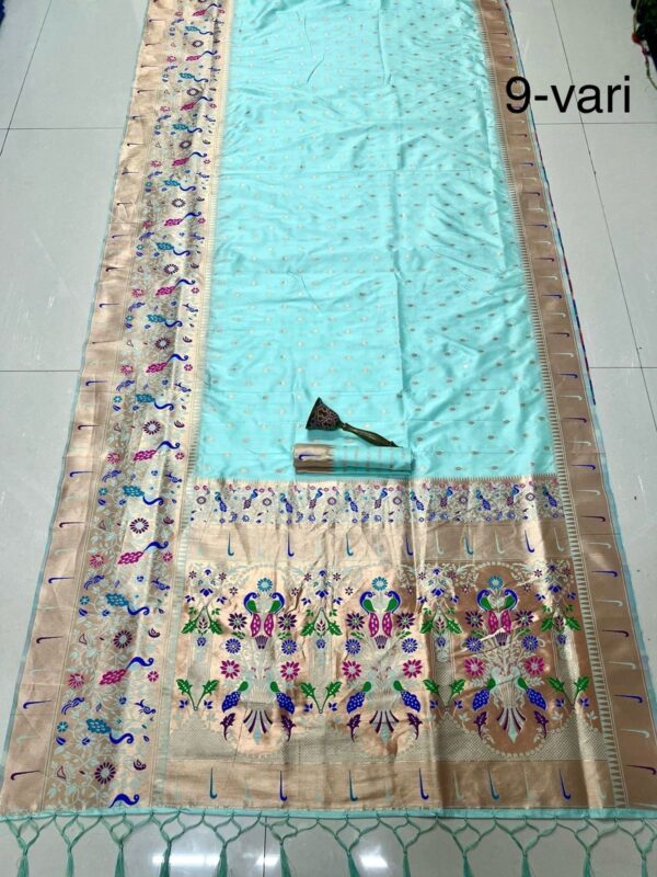 Sky 9 Yard Kanchivaram Pethani Silk Saree