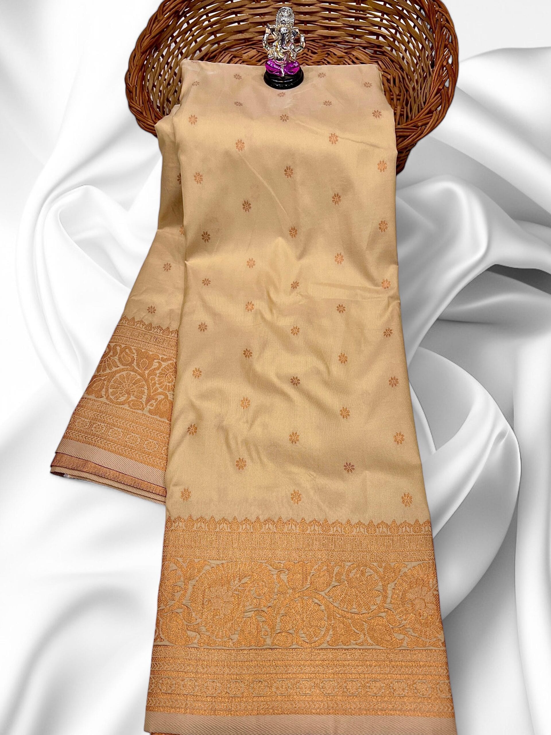 Tan Trending Kanjivaram Paithani Real Tan Trending Kanjivaram Paithani Real