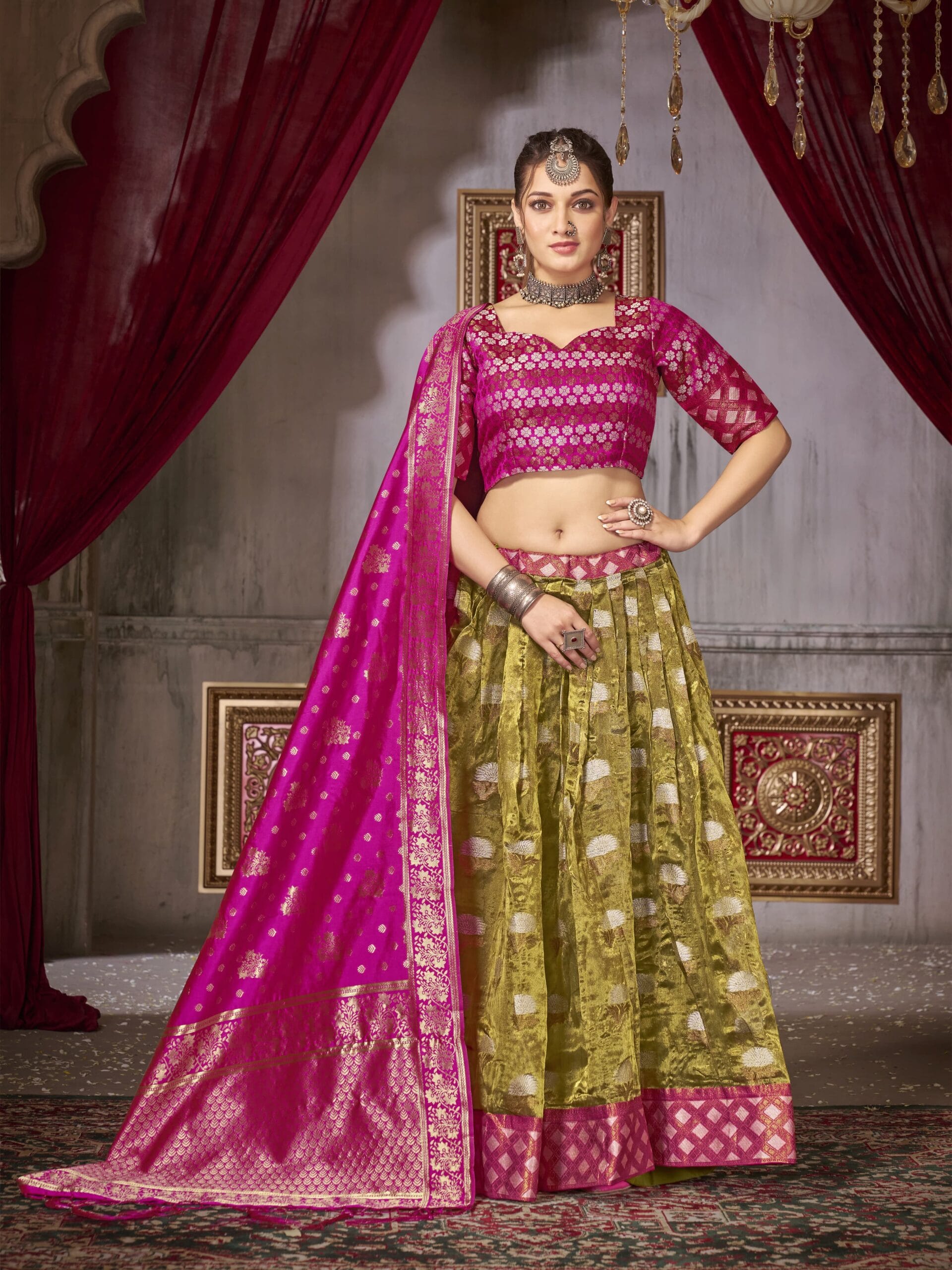 Traditional Women's Lehenga Choli Dupatta 1004