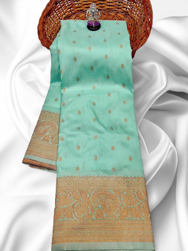 Turquoise Trending Kanjivaram Paithani Real