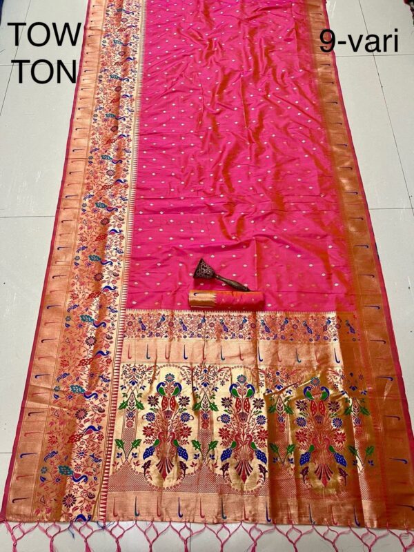 Two Ton 9 Yard Kanchivaram Pethani Silk Saree