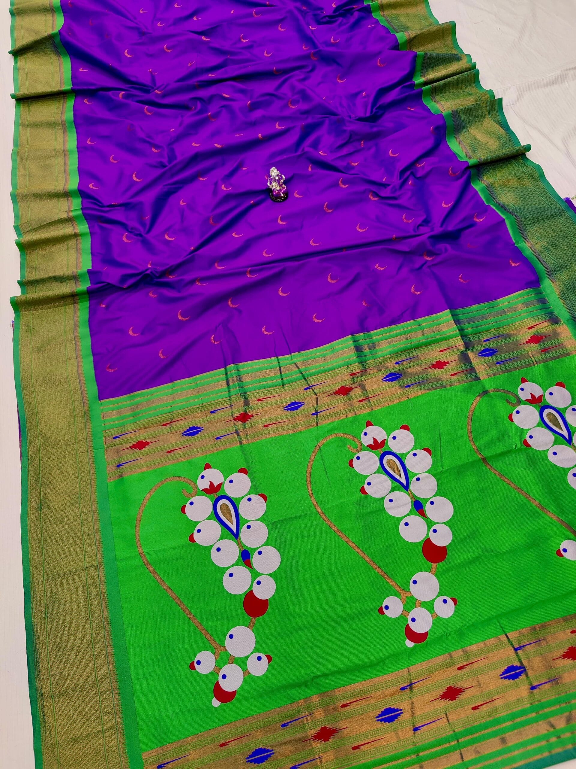 Nath Pallu Chandrakor Paithani Purple Nath Pallu Chandrakor Paithani Purple