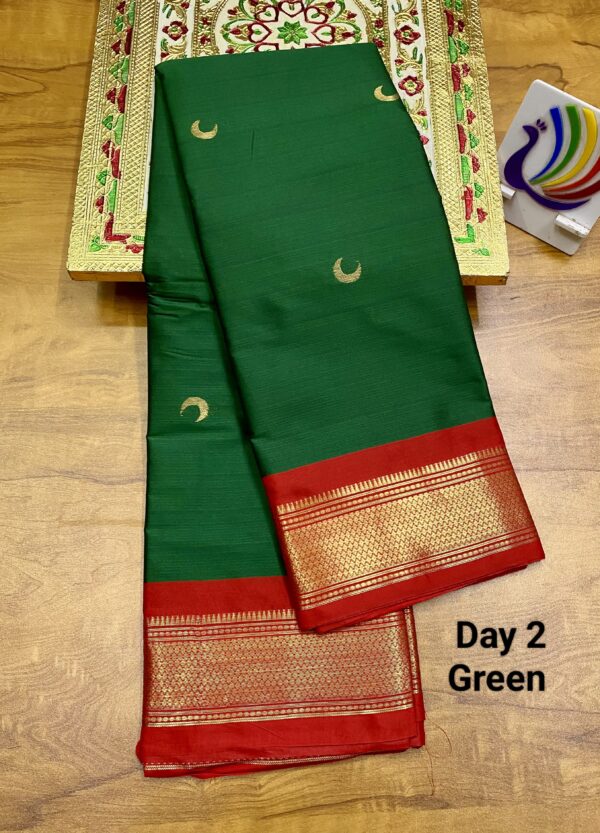 Navratri Special Kadiyal Chandrakor Paithani Green (2)