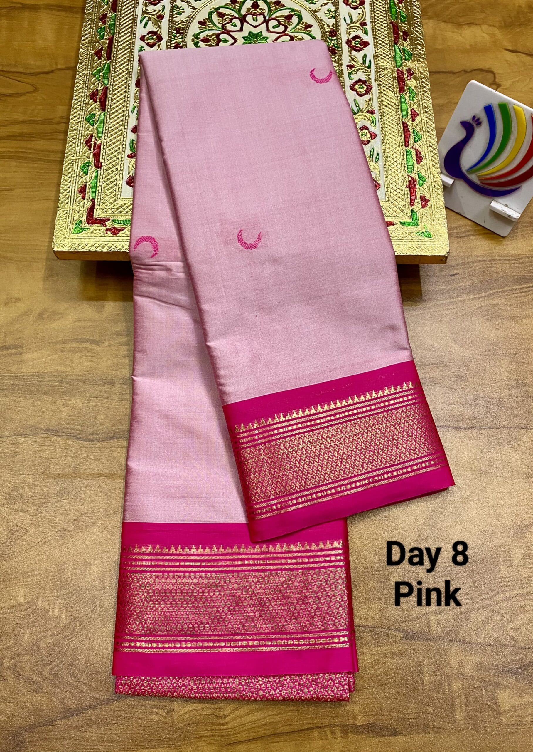 Navratri Special Kadiyal Chandrakor Paithani Pink (2)