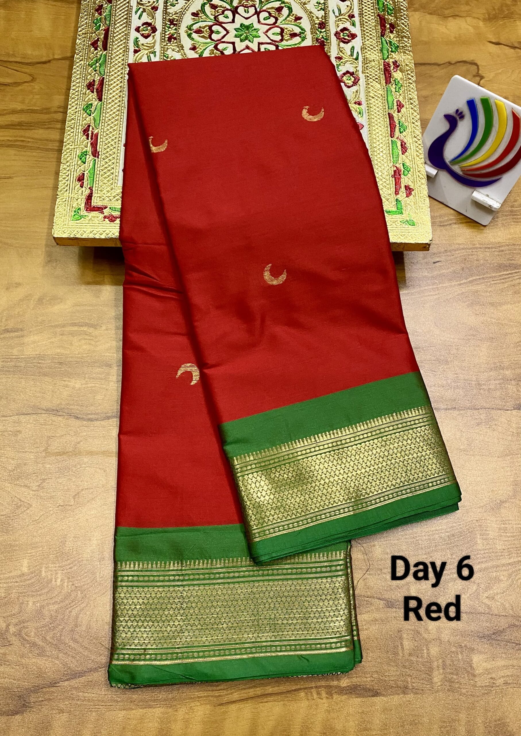 Navratri Special Kadiyal Chandrakor Paithani Red (2)