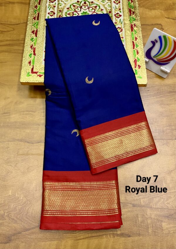 Navratri Special Kadiyal Chandrakor Paithani Royal Blue (2)