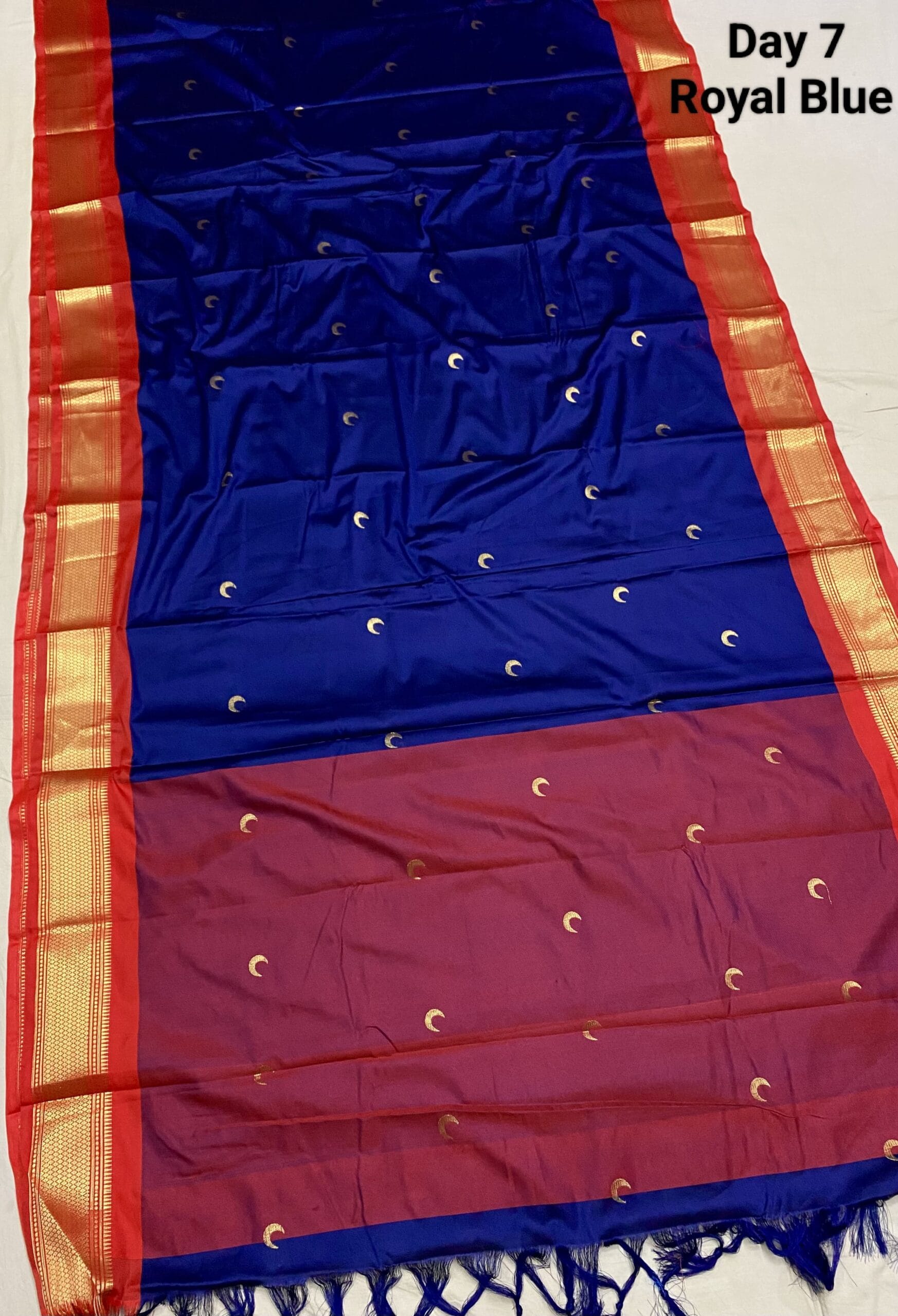Navratri Special Kadiyal Chandrakor Paithani Royal Blue