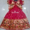 Long Pink Paithani Jacket Frock Main