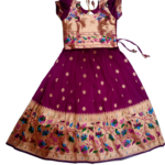 Magenta Paithani Lehenga for Kids