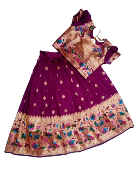 Magenta Paithani Lehenga Front