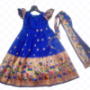 Royal Blue Paithani Frock With Pallu