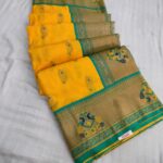 Yellow Nauvari Paithani Saree for Wedding