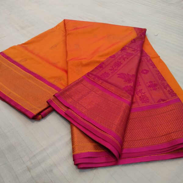 Yellow 9 Var Banglore Paithani Silk Saree (2)