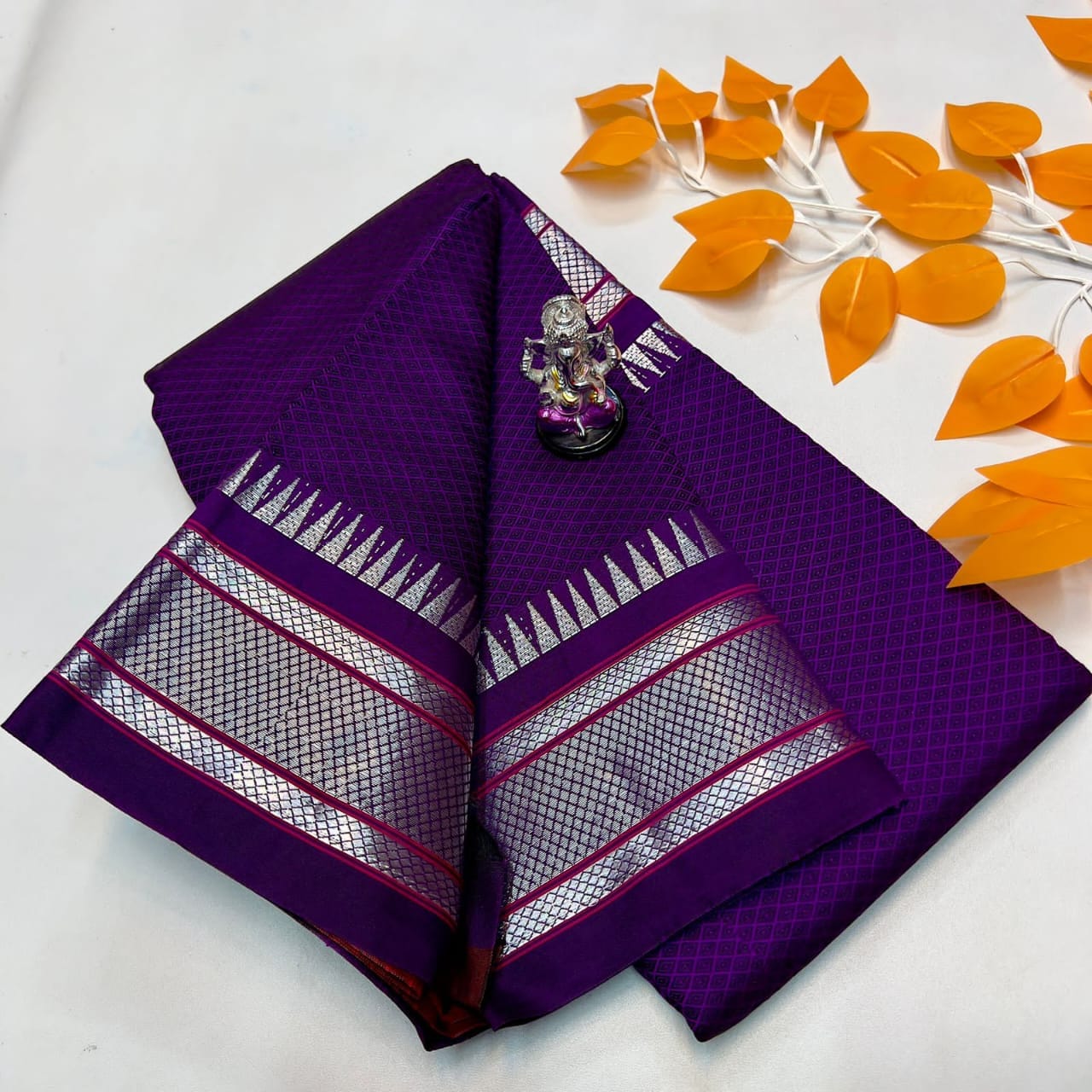 Katki Khan Paithani Saree Dark Purple Katki Khan Paithani Saree Dark Purple
