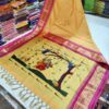 Radhe Krishna Khhan Paithani Orange Yellow