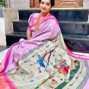 Radhe Krishna Khhan Paithani Pink (2)