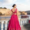 Tussar Silk Floral Print Lehenga Choli Rani Back