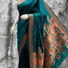 Vedika Soft Silk Paithani BluishCyan Front