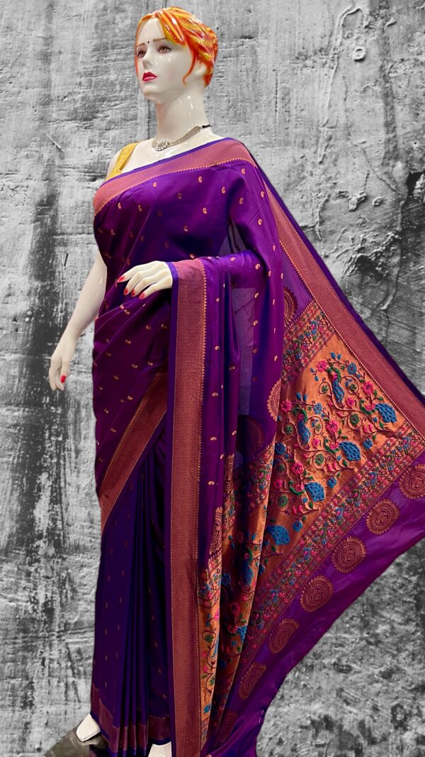 Vedika Soft Silk Paithani Magenta Front