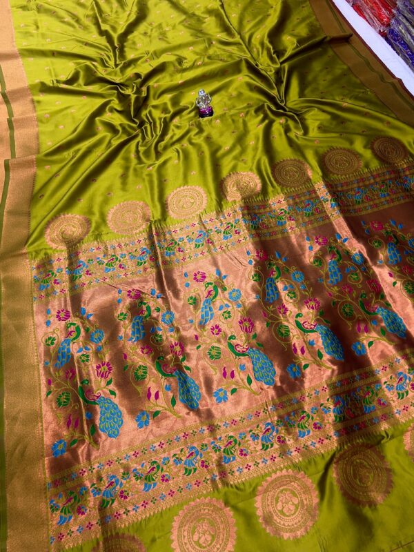 Vedika Soft Silk Paithani Mehendi