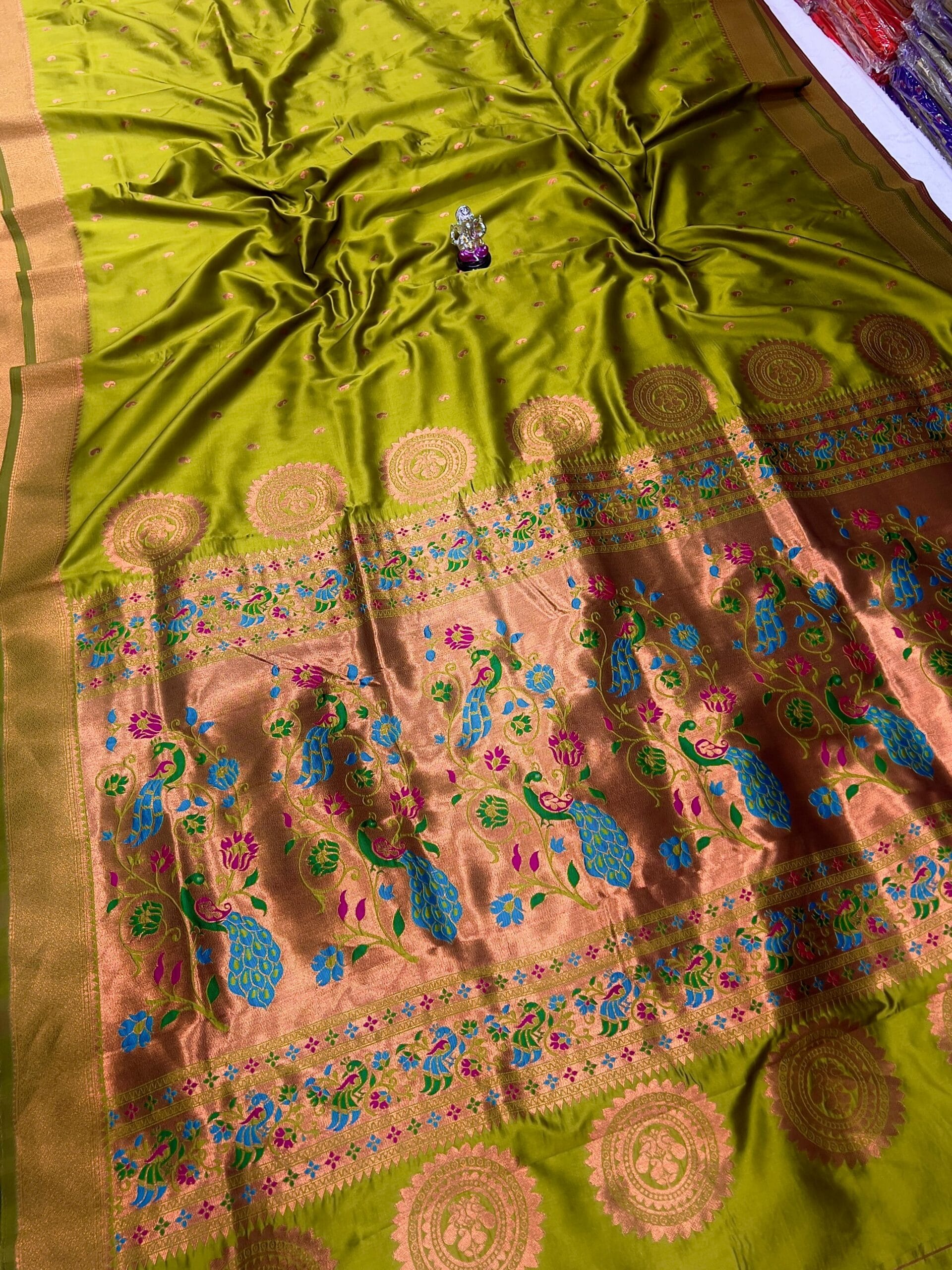 Vedika Soft Silk Paithani Mehendi Vedika Soft Silk Paithani Mehendi