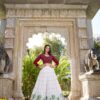 White Georgette Lehenga Choli Center Front