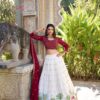 White Georgette Lehenga Choli Right Side