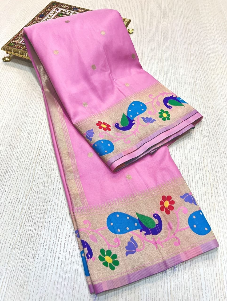 Baby Pink Khushi Brocade Paithani Baby Pink Khushi Brocade Paithani