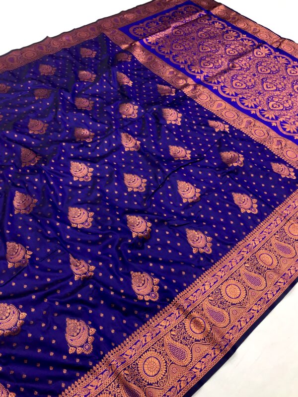 Blue Soft Banarasi Silk Saree