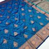 Bluish Cyan Soft Banarasi Silk Saree