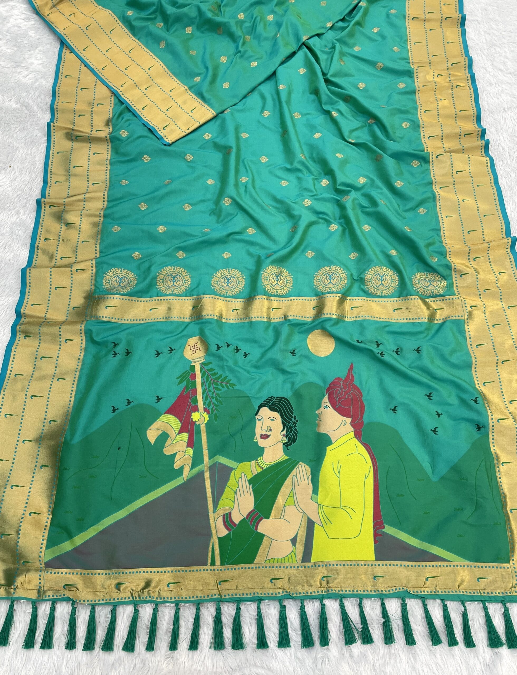 Cyan Gudi Padwa Special Saree Cyan Gudi Padwa Special Saree