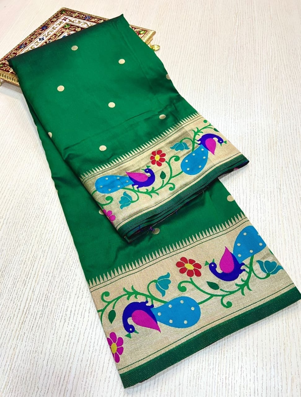 Green Khushi Brocade Paithani Green Khushi Brocade Paithani