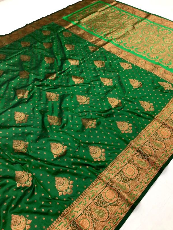 Green Soft Banarasi Silk Saree