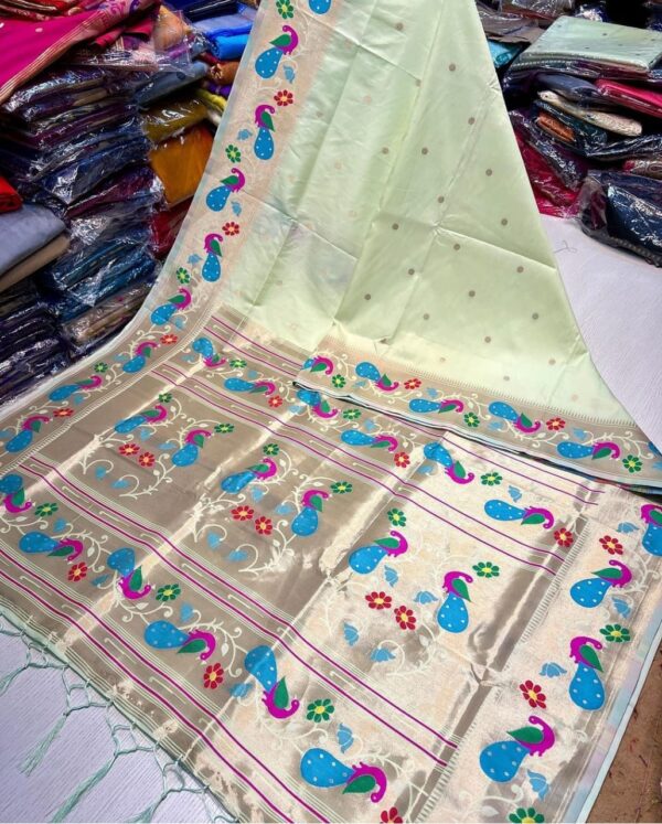 Light Green Khushi Brocade Paithani Main