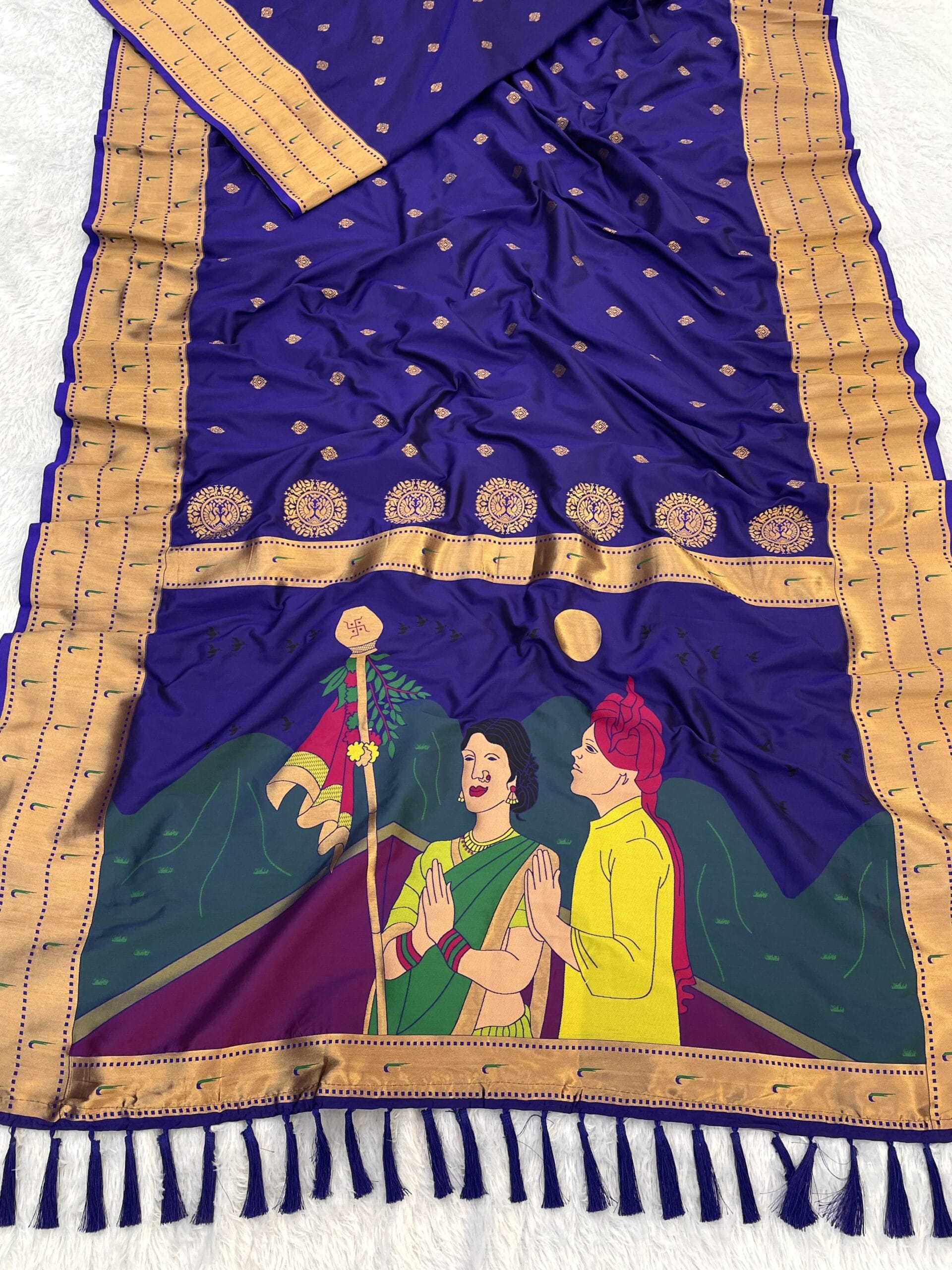Navy Blue Gudi Padwa Special Saree Navy Blue Gudi Padwa Special Saree