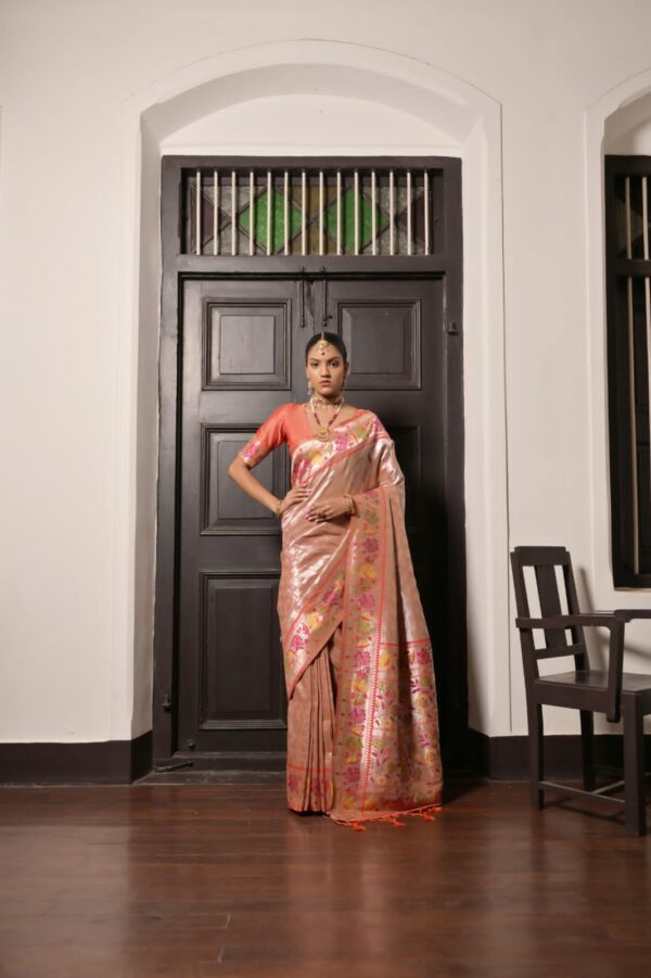 Orange Fancy Paithani Saree