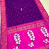 Purple 9 Yard Chandrakor Paithani Saree