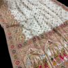 White Soft Rajwadi Pashmina Silk Saree DN 1001 (2)