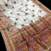 White Soft Rajwadi Pashmina Silk Saree DN 1003