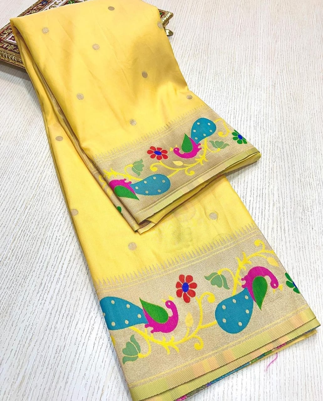 Yellow Khushi Brocade Paithani Yellow Khushi Brocade Paithani