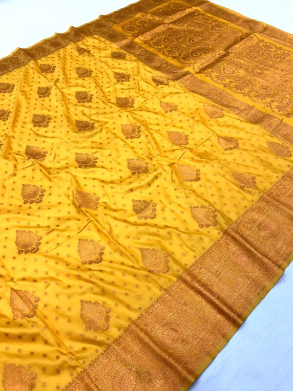 Yellow Soft Banarasi Silk Saree