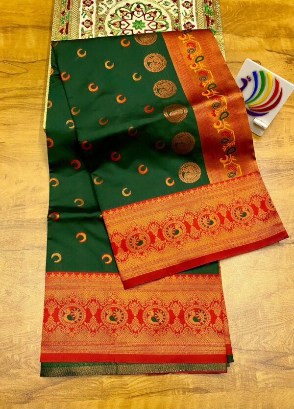 Chandrakor Brocade Paithani Green