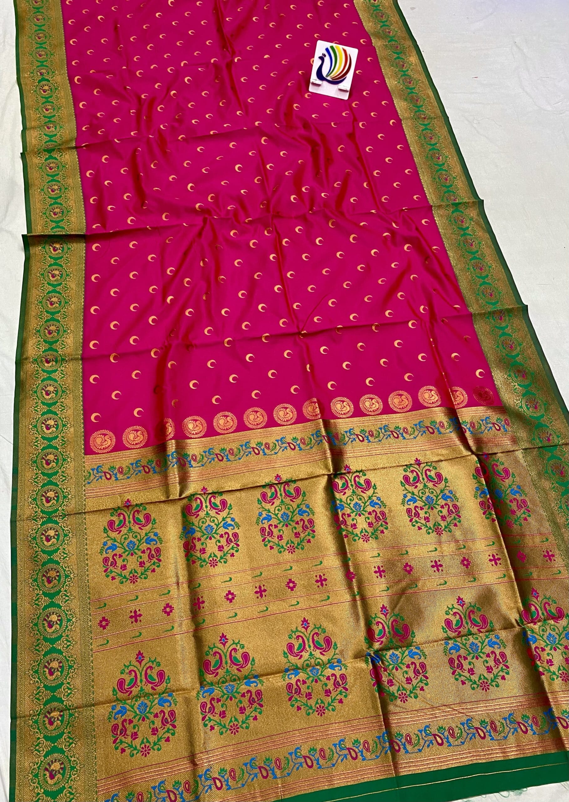 Chandrakor Brocade Paithani Pink Green (2) Chandrakor Brocade Paithani Pink Green (2)