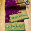 Chandrakor Brocade Paithani Purple Green