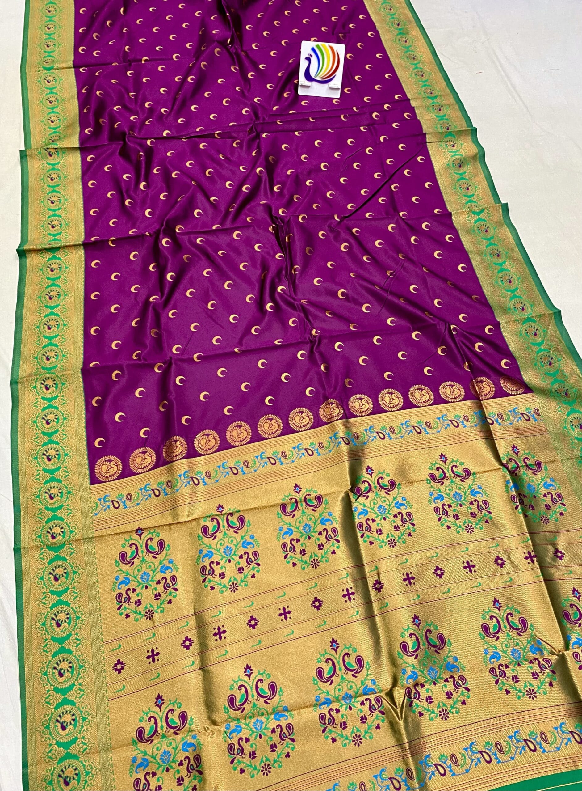 Chandrakor Brocade Paithani Purple Green (2) Chandrakor Brocade Paithani Purple Green (2)